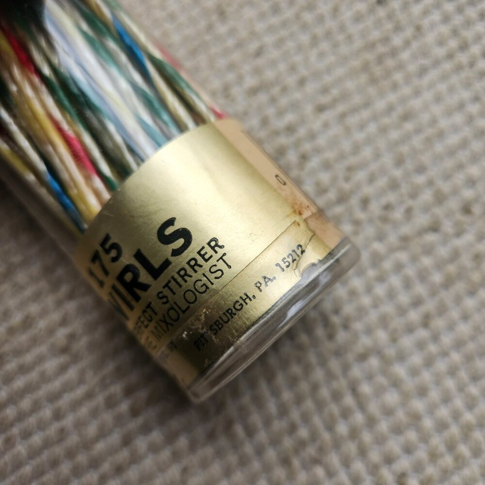 75 TWIRLS Cocktail Bar Ware Swizzle Stick Stirrers Cellophane Pittsburgh Vintage - Picture 4 of 4